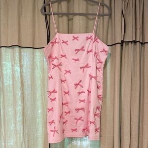 Anthropologie Light Pink Dress with Bow Details Maeve size 14